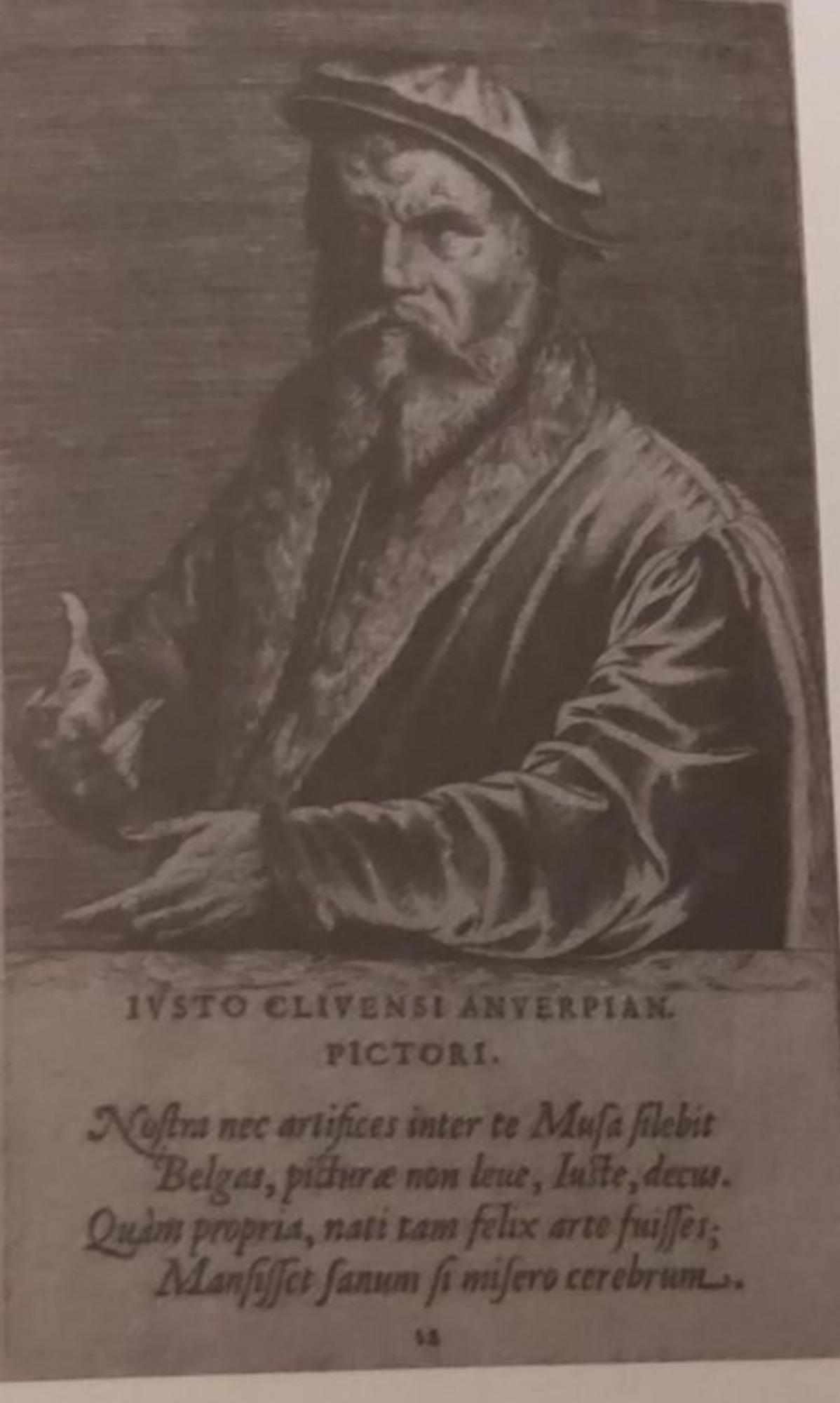 Biblioteca Nacional de España. Retrato grabado de Joos Van Cleve publicado en el libro ‘Pictorum...’ de Dominicus Lampsonius (1572).