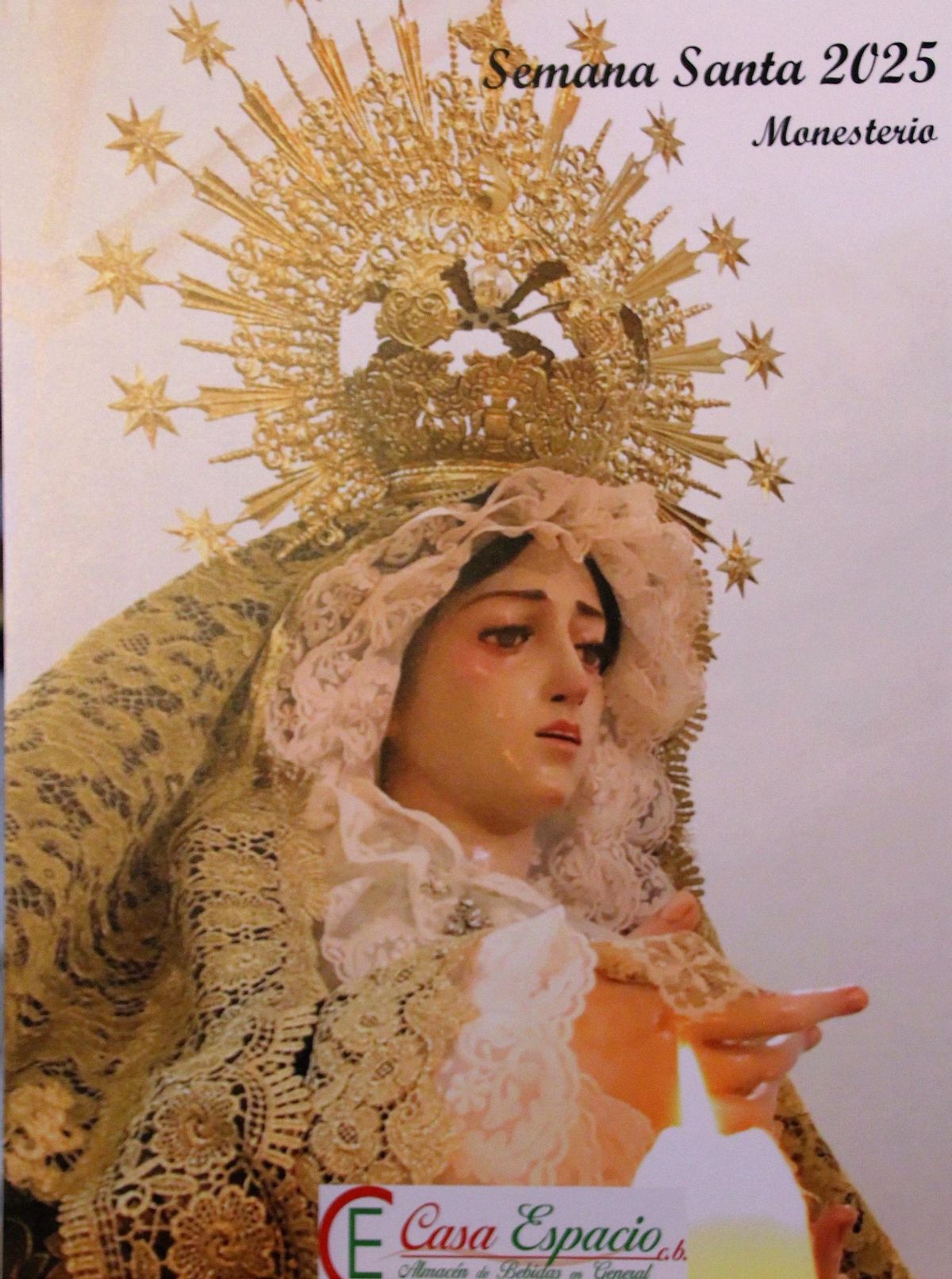 Cartel anunciador, con la imagen de la Virgen de los Dolores