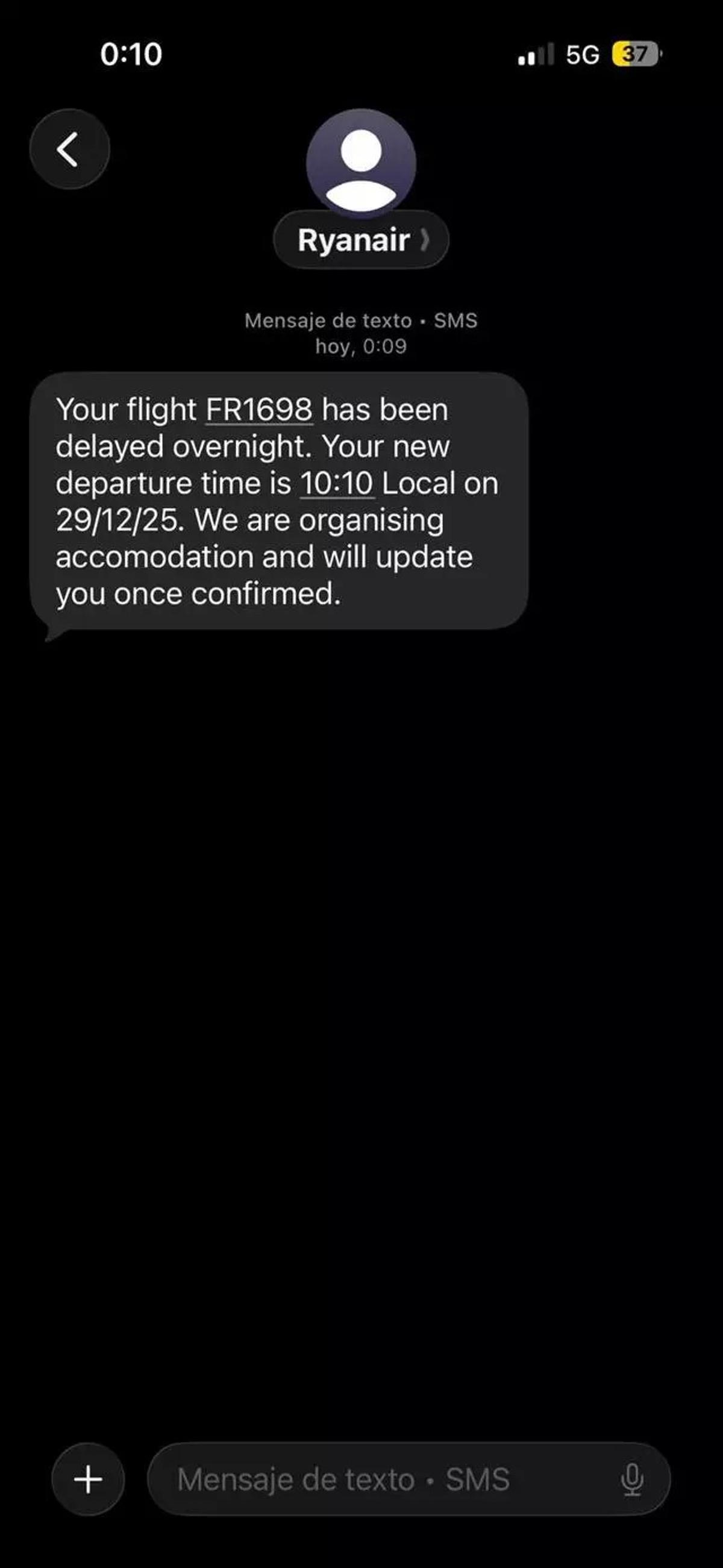 Zehn Minuten vor Abflug wurde der Flug gestrichen.