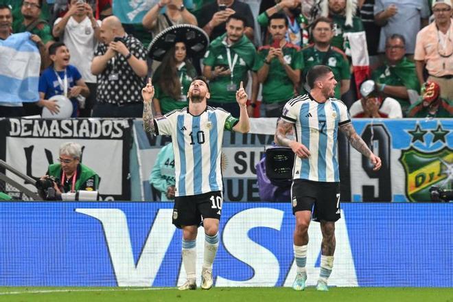 El gol de Messi ante México en el Mundial y la celebración de Argentina