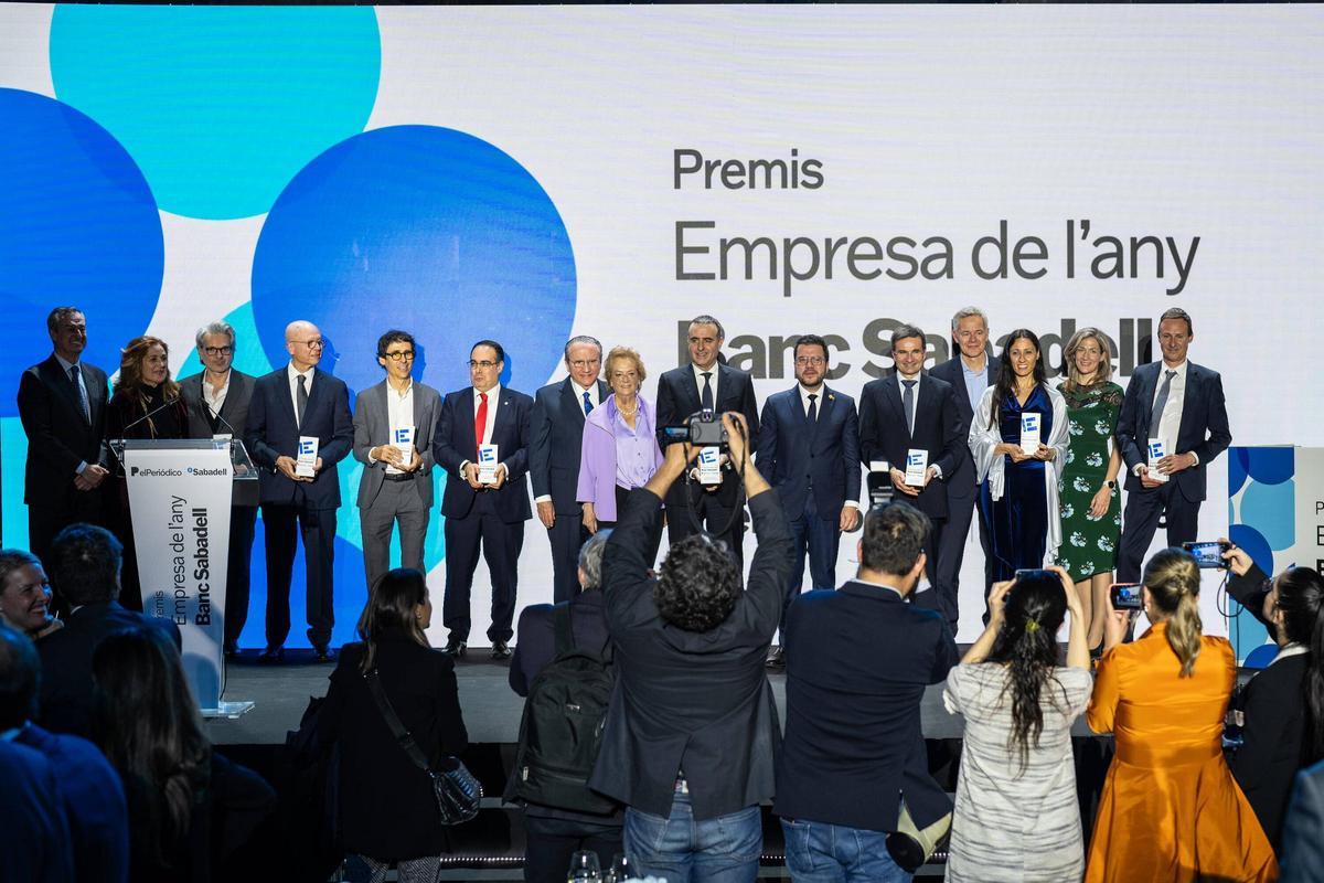 Todos los premiados en la entrega de galardones, al final de la gala