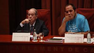 El exsecretario general de Presidència Lluís Prenafeta, este martes, durante su comparecencia en la ’comisión Pujol’.