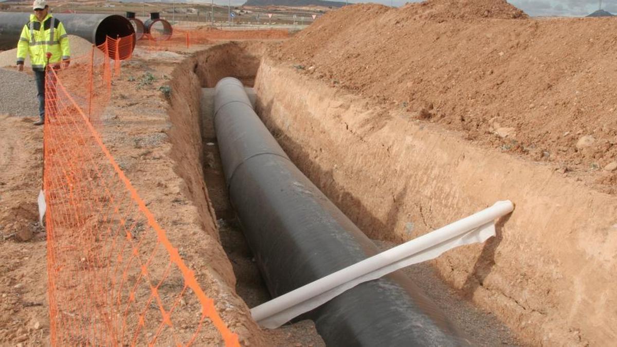 Obras de construcción del trasvase Júcar-Vinalopó.