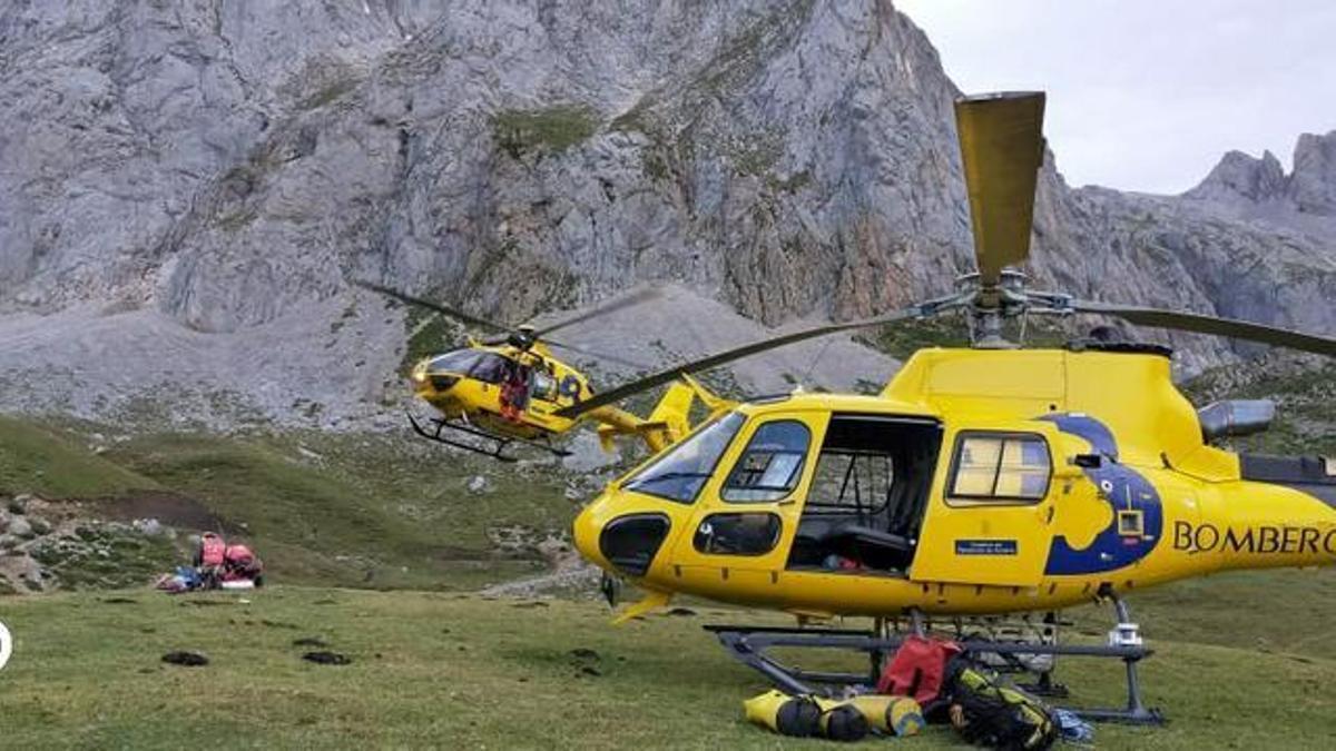 Dos helicópteros del SEPA, durante una intervención.