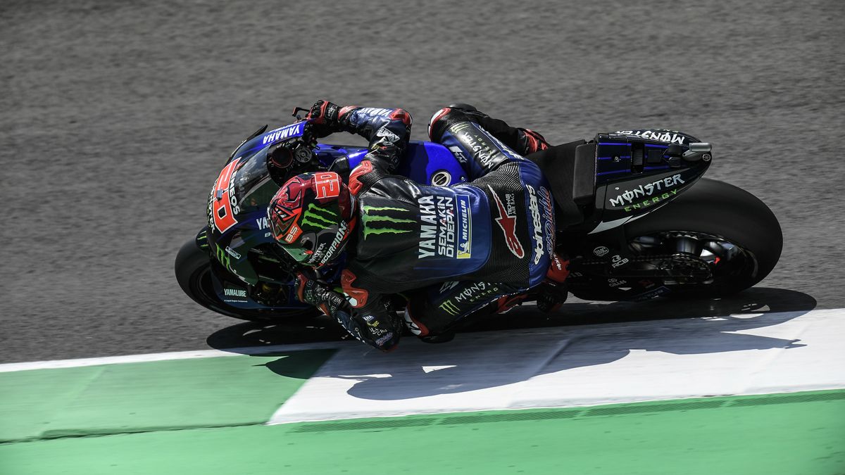 Quartararo en una imagen en el GP de Italia