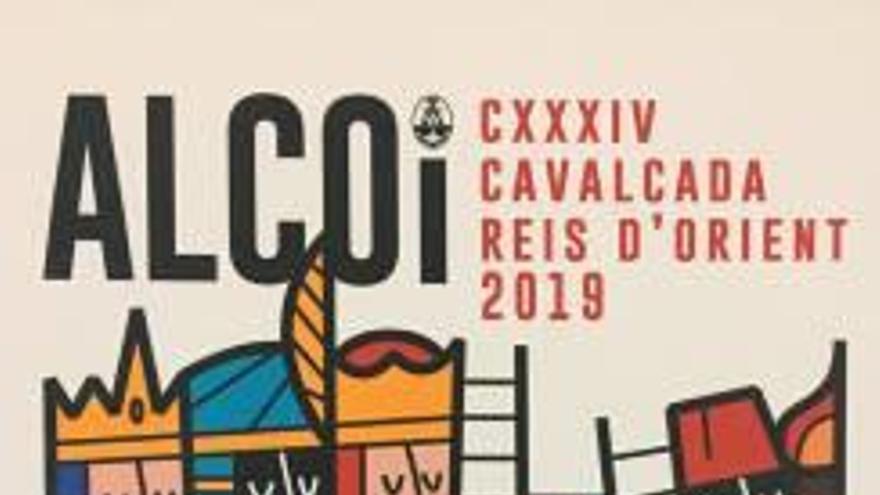 Cartel que anunciará la Cabalgata de 2019 en Alcoy.