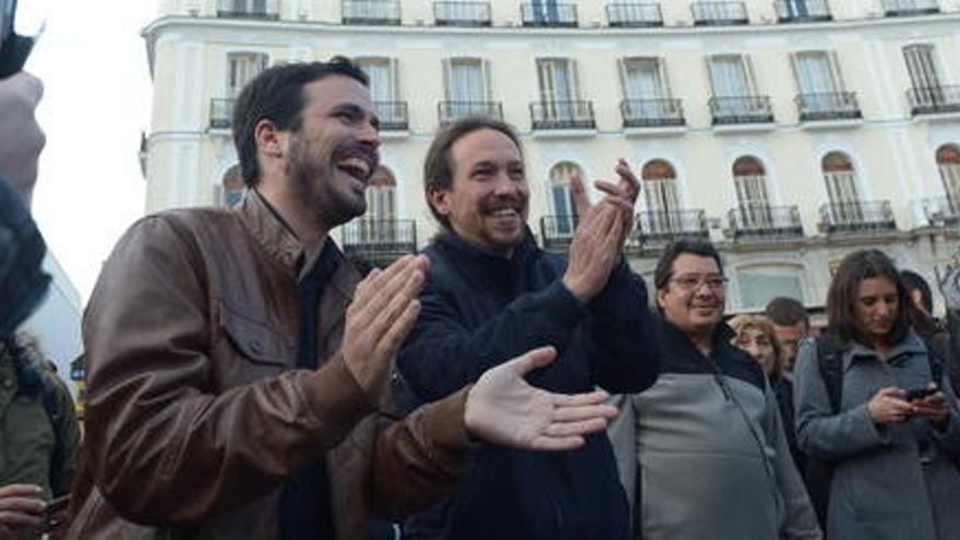 Alberto Garzón i Pablo Iglesias, aquest dilluns passat.