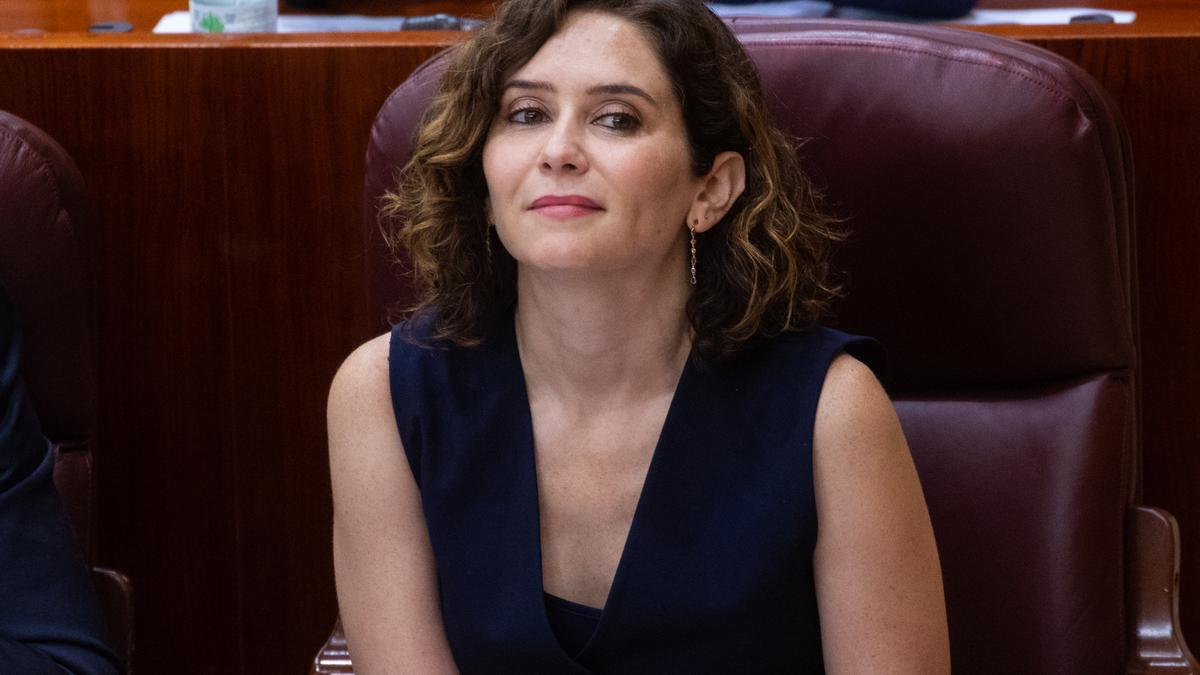 Isabel Díaz Ayuso en la Asamblea de Madrid.