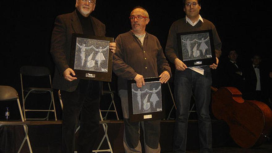 L&#039;homenatjat a Cardedeu, el músic figuerenc Jaume Cristau, a l&#039;esquerra de la imatge.