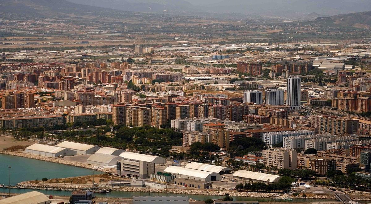 Una vistas aérea de una parte de Málaga capital.