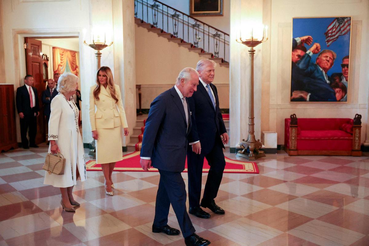 Trump recibe al rey Carlos III de Inglaterra en la Casa Blanca