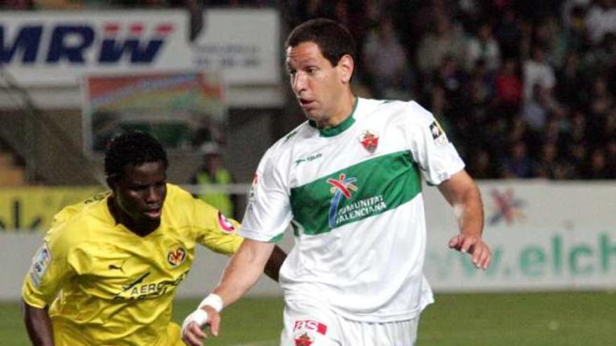 Acciari, el lunes, durante el partido Elche-Villarreal B.