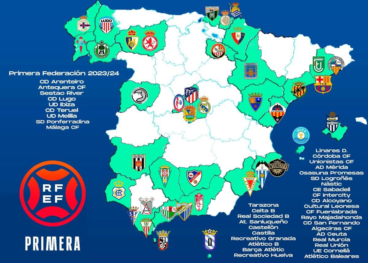 La Primera RFEF ya conoce a los 40 clubes que competirán la próxima temporada en la tercera categoría.