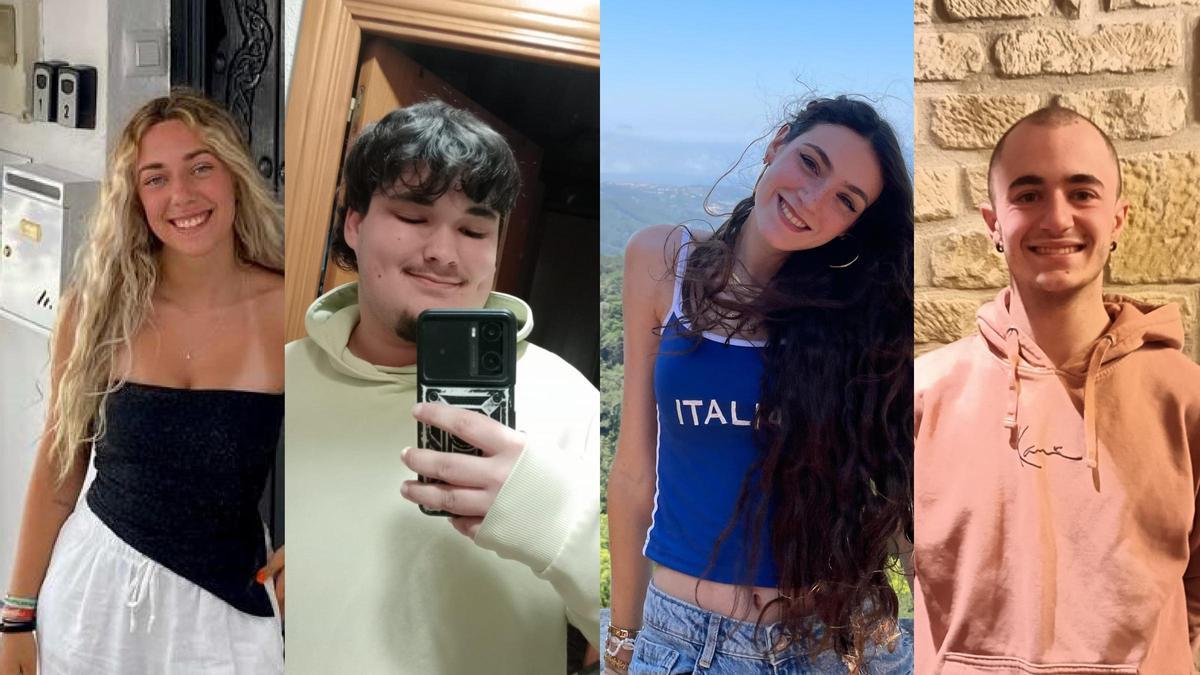 Carlota, Chabier, Teresa y Guillermo, cuatro jóvenes aragoneses que votarán por primera vez el 8F.