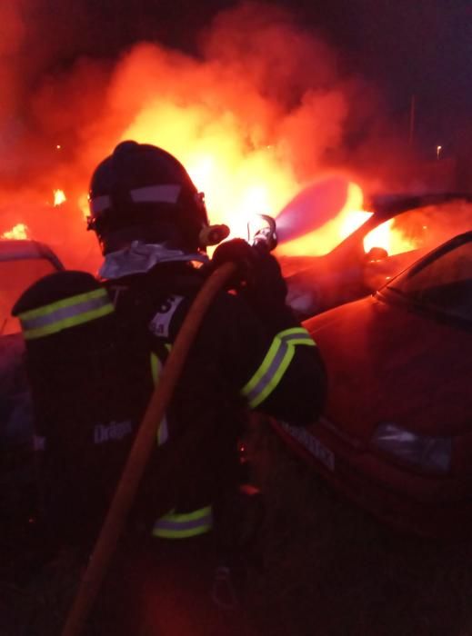 Incendio en el depósito de la Policía Local de Sant Josep