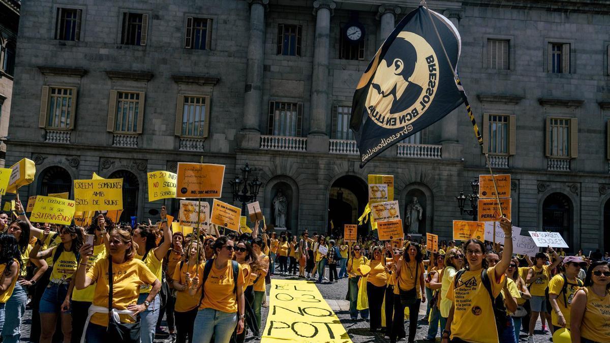 Manifestación educativa en Catalunya, este curso.