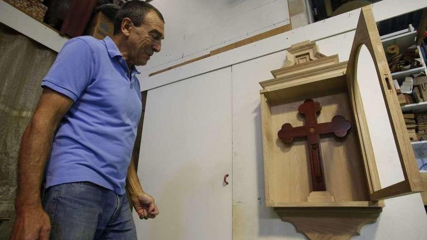 La hornacina que acogerá el Lignum Crucis en Sabugo.