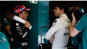 Alonso y Stroll conversan tras la carrera en Austin