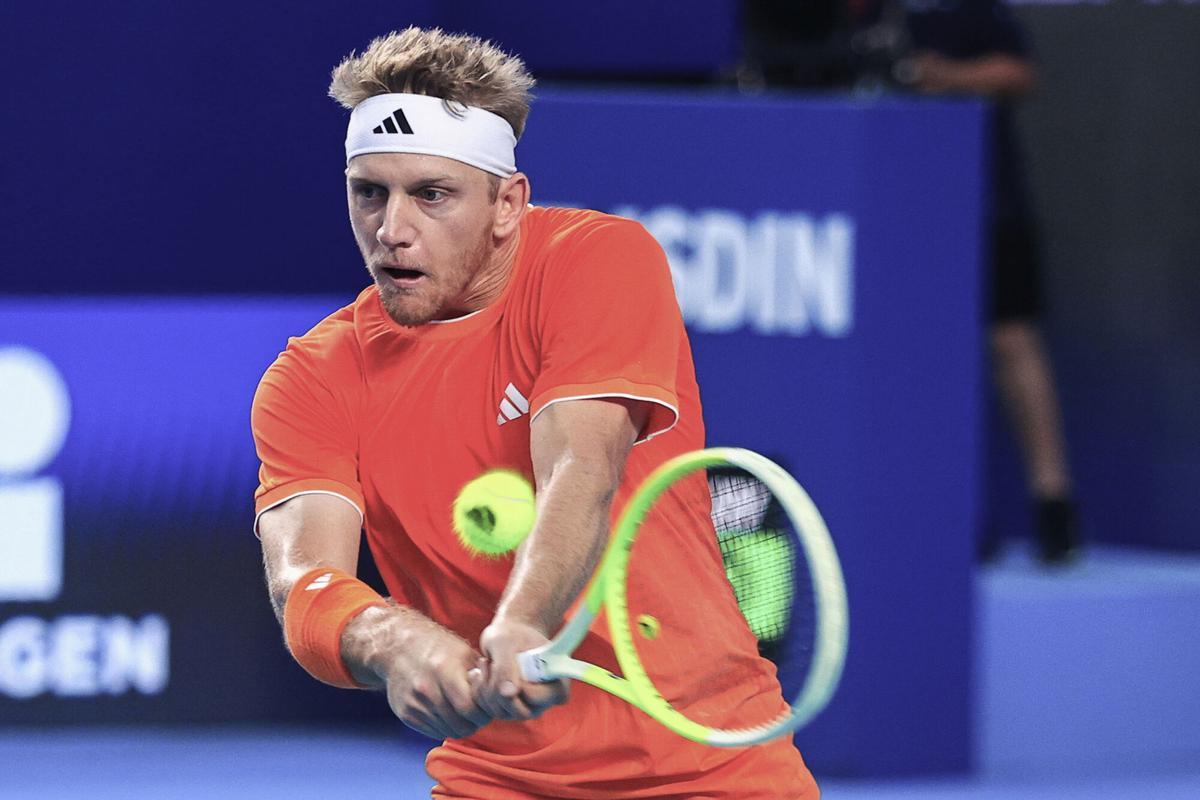 Davidovich este lunes, en un partido del Abierto Mexicano de Tenis