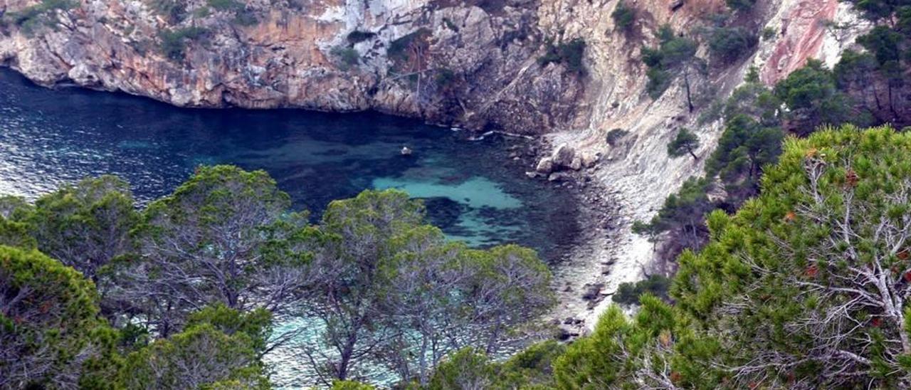 Una vista general de Cala Blanca, en el municipio de Andratx.