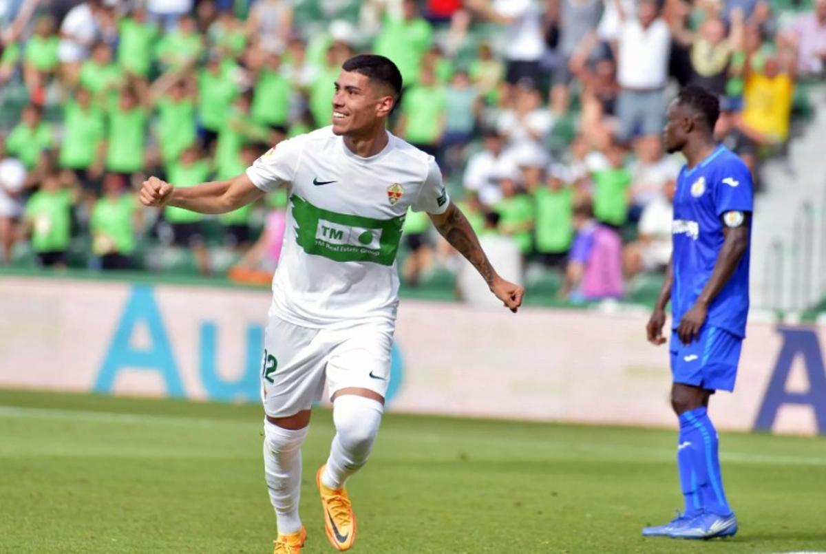 Lucas Olaza celebra su gol contra el Getafe