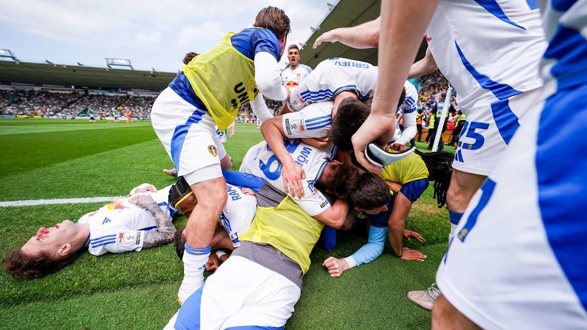 La celebración del Leeds United ante el Plymouth