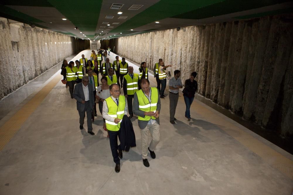 Visita del presidente del Adif a las obras del soterramiento de Feve en Langreo