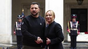 Zelensky visita a la primera ministra italiana Giorgia Meloni en Roma