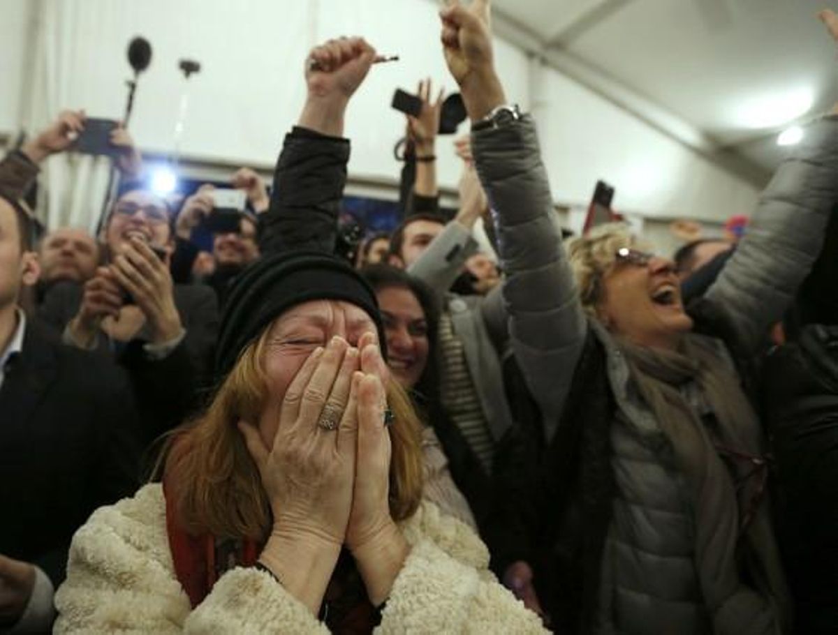 Signes d’alegria a Syriza.