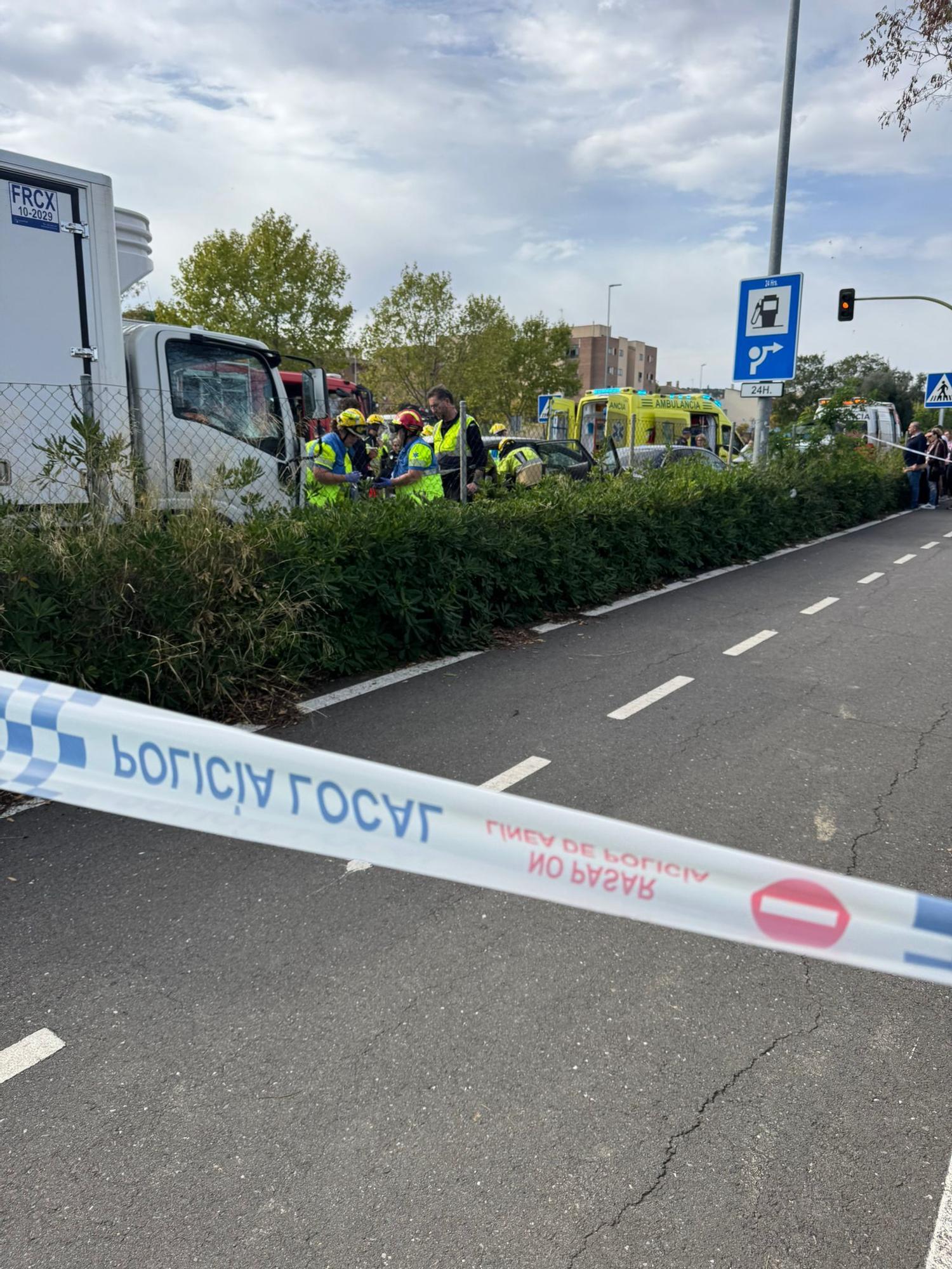 Accidente en la Ronda Norte de Cáceres