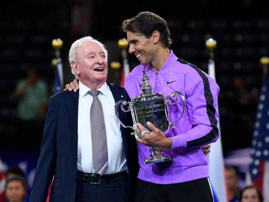 La leyenda del tenis Rod Laver junto a Rafa Nadal.