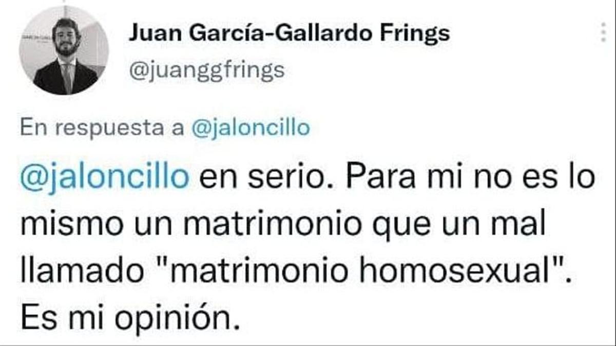 Uno de los tuits de Gallardo.