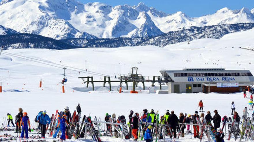 L&#039;estació de Baqueira Beret a la zona del telecadira dera Reina