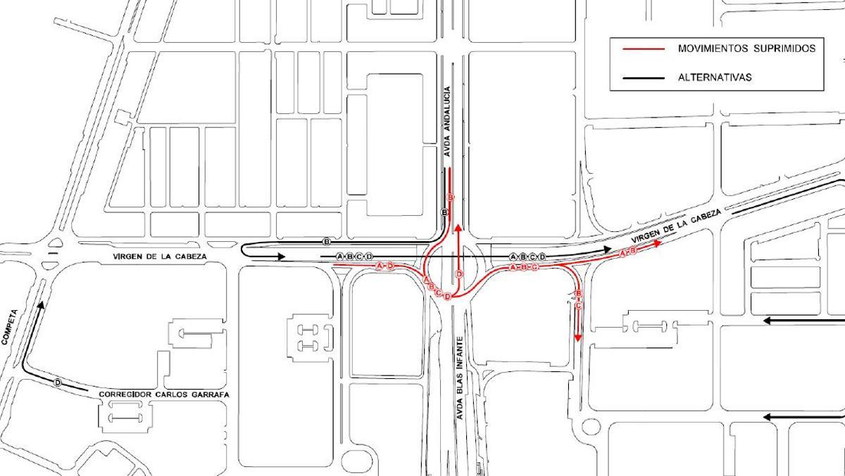 Propuesta de reordenación del tráfico en la plaza de Manuel Azaña.