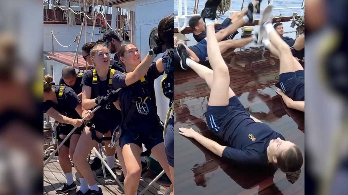 Nuevas imágenes de la princesa Leonor en el buque 'Elcano' tras cumplir la mitad de su travesía