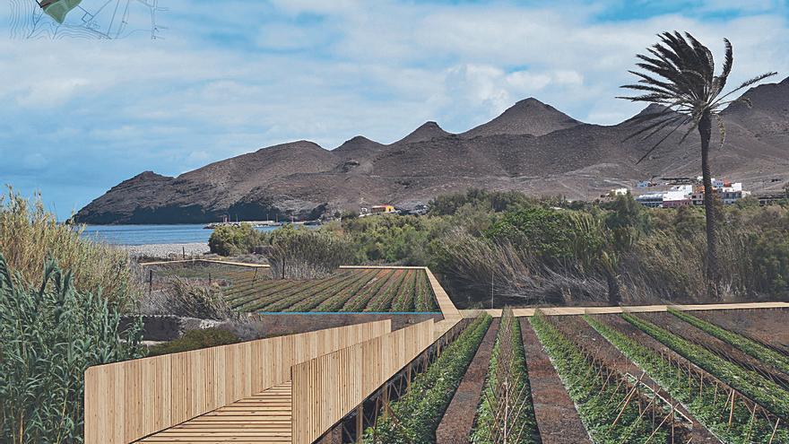 El paisaje árido se transforma en un vergel entre senderos