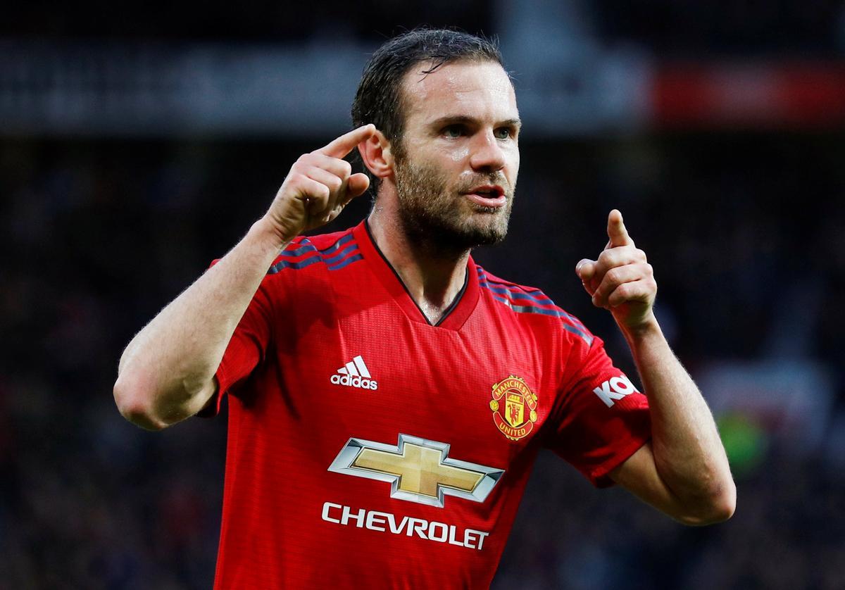 Juan Mata, en un partido con el Manchester United