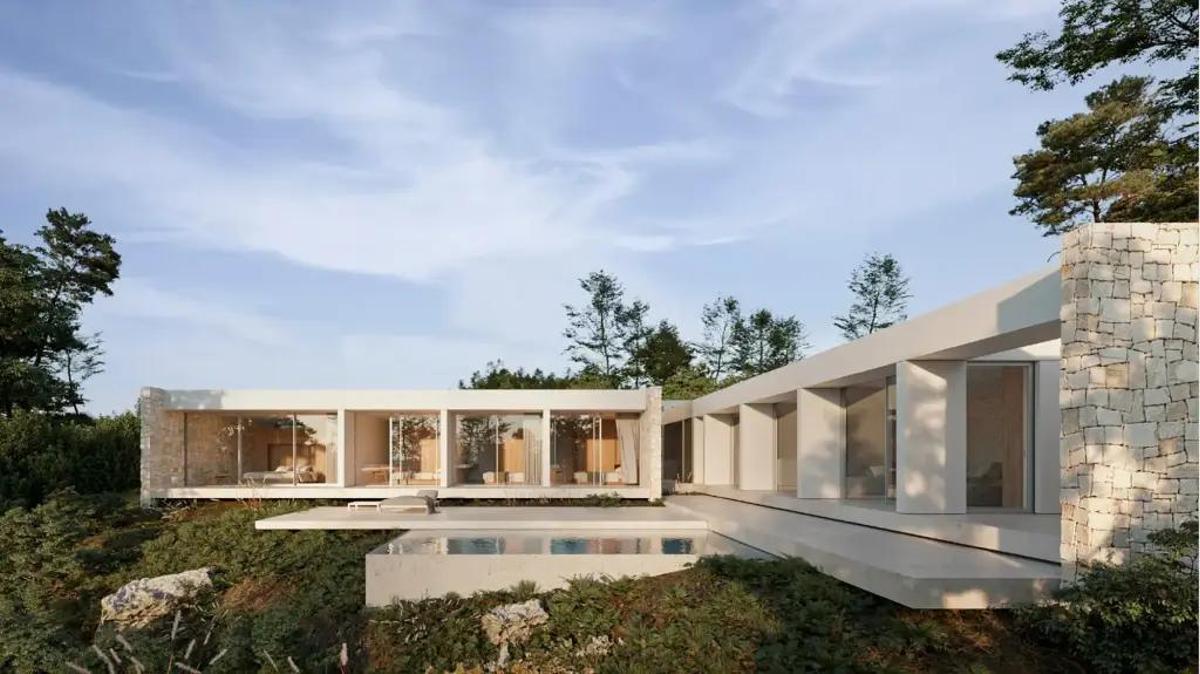 Vivienda construida por módulos.