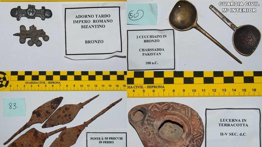 La Guardia Civil recupera en Dénia tesoros arqueológicos que se subastaban por internet