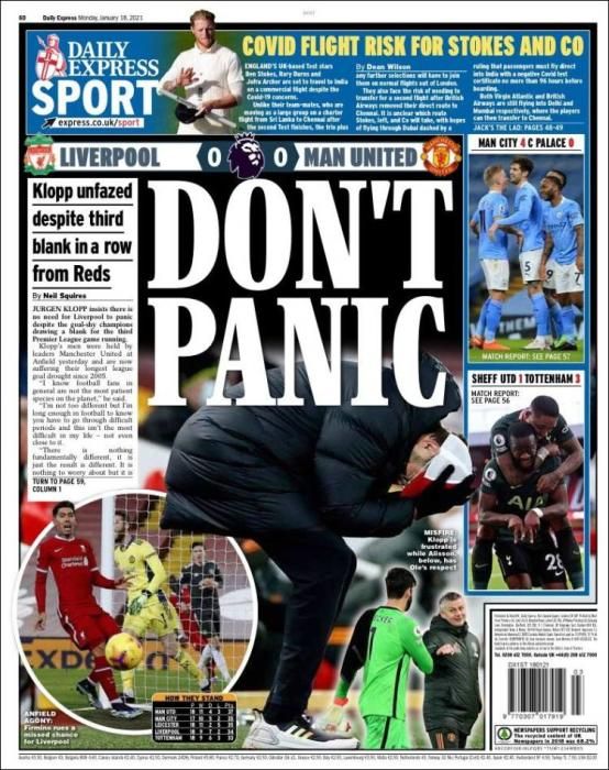 Portada EXPRESS SPORT lunes 18 enero 2021