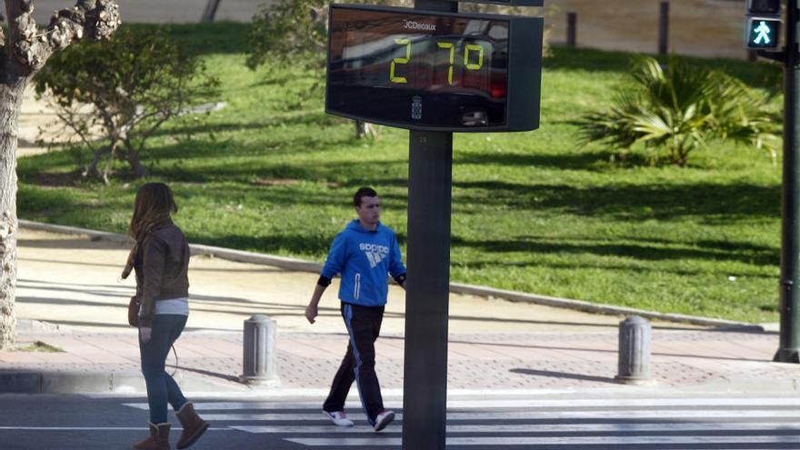 Un termómetro, en el centro de Murcia.