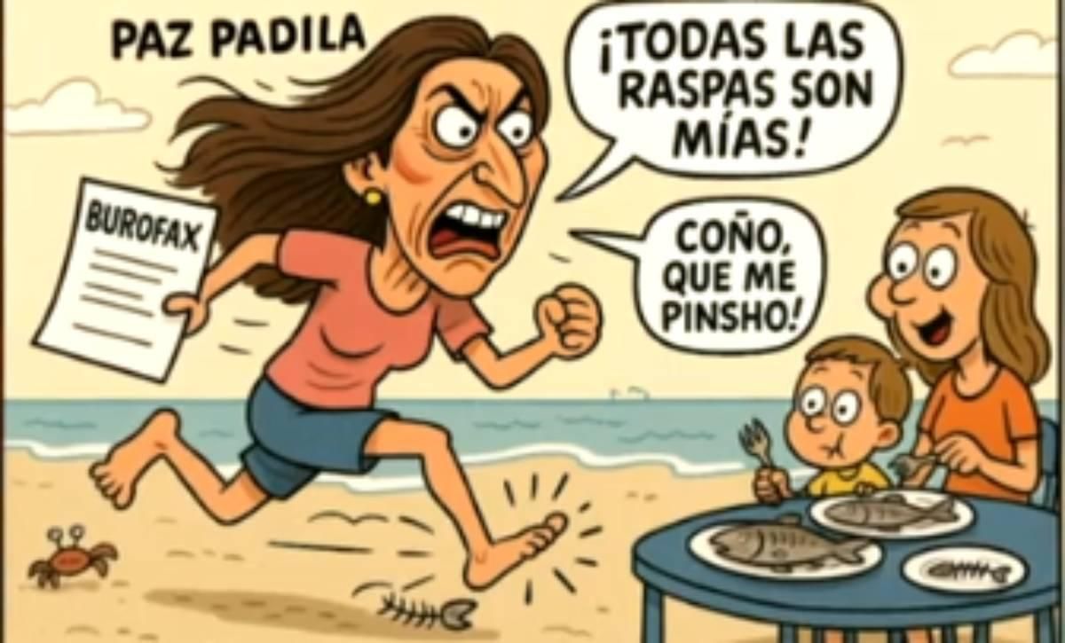 Alguna de las viñetas satíricas que han publicado los vecinos contra Paz Padilla