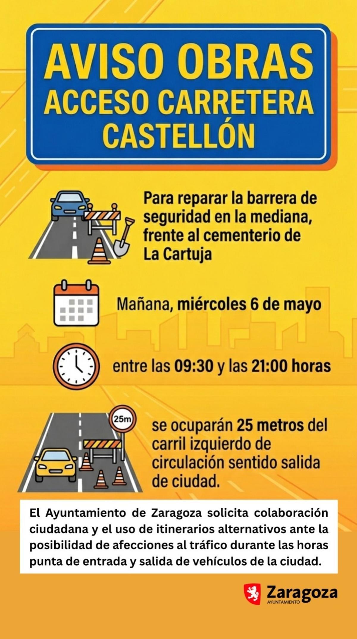 Consejos del Ayuntamiento de Zaragoza ante las nuevas obras.