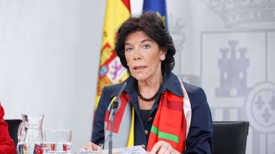 La portaveu del Govern central, Isabel Celaá.