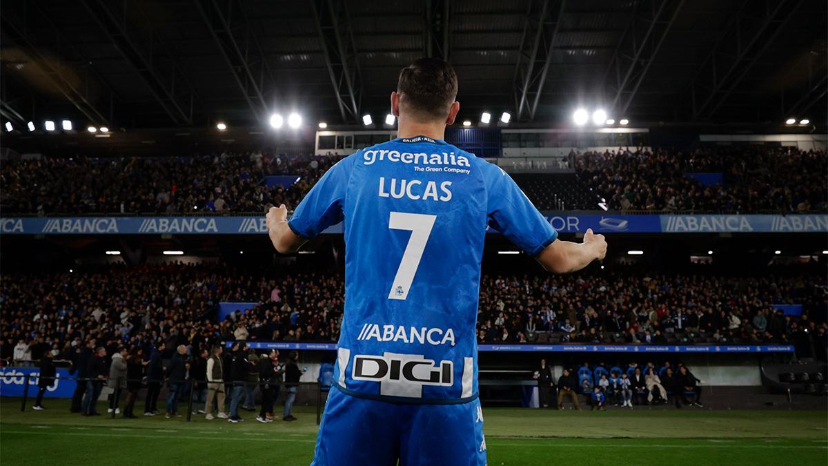 Lucas Pérez, cuando fue presentado con el Deportivo de la Coruña