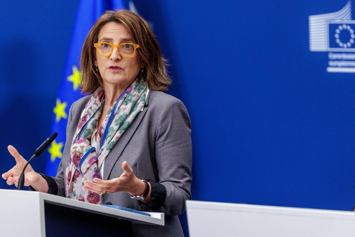 Teresa Ribera en Bruselas este jueves.