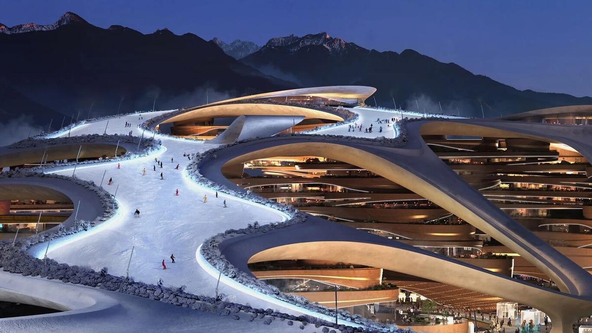 Esta será la megapista de esquí que construirá Arabia Saudí en el desierto