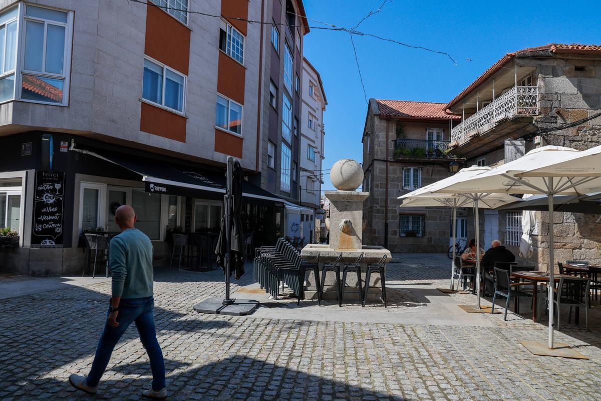 Vista de la plaza de Rodas de Cambados.