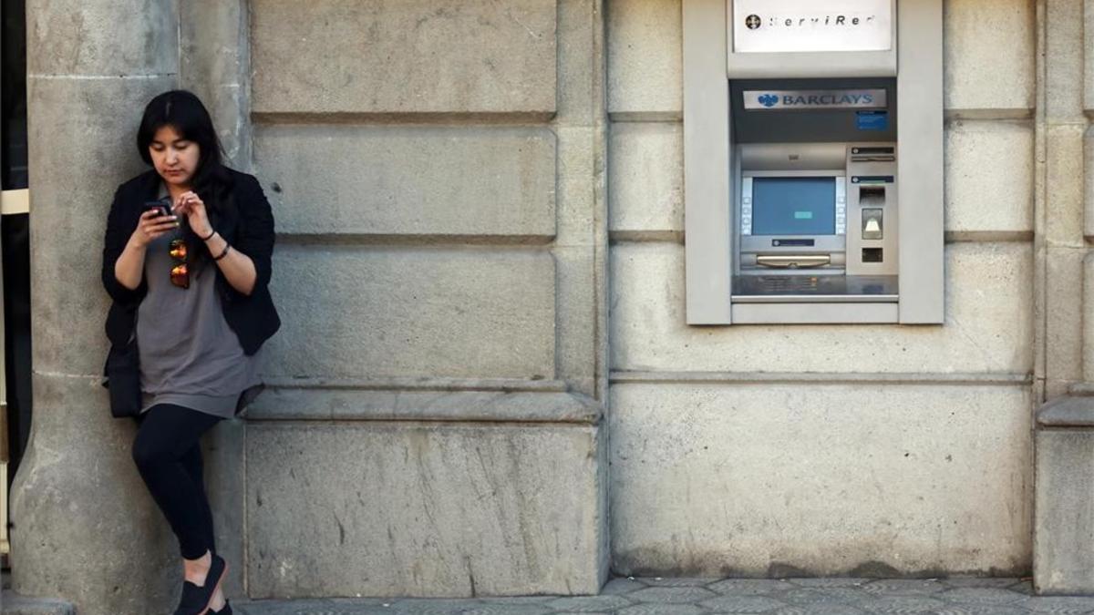 Un cajero automático en Barcelona.