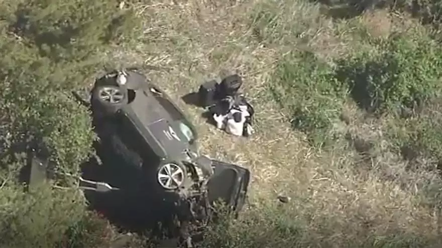Así quedó el coche el Tiger Woods tras sufrir un accidente